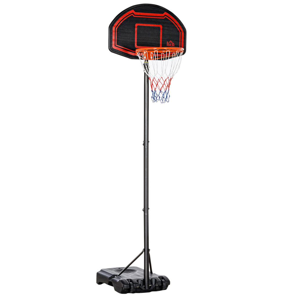 HOMCOM Outdoor Basketballkorb mit Standfuß und Leichtgewichtsbasis auf Rollen, verstellbare Höhe 2,1-2,6 m (Korb)