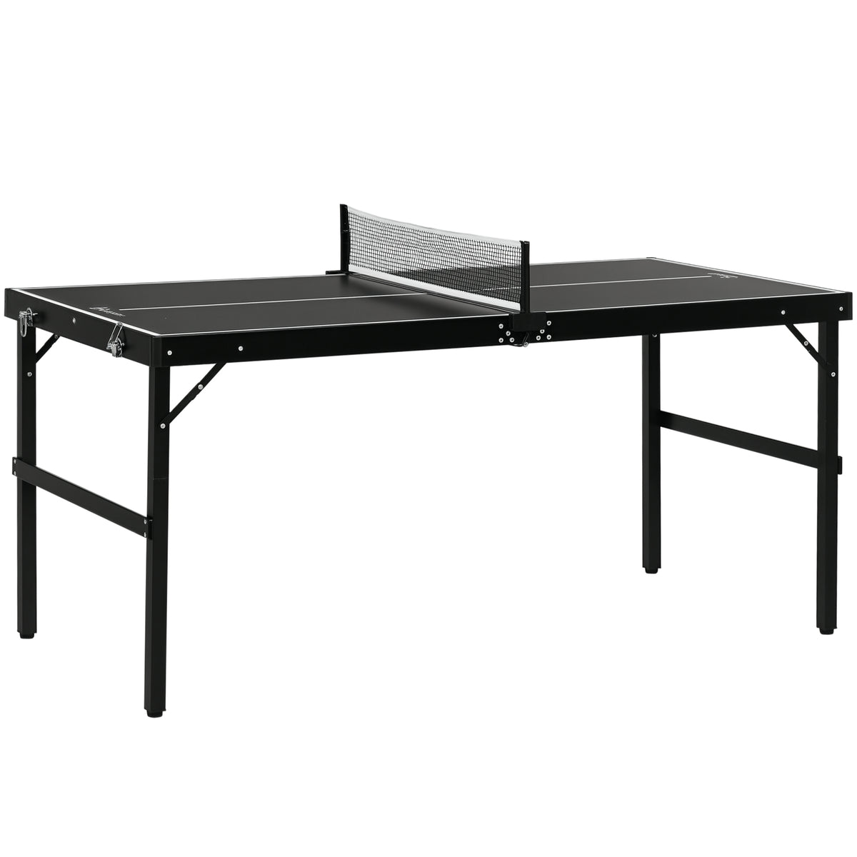 SPORTNOW Tischtennisset, faltbar, Schloss und Griff, Aluminiumrahmen, 152x76x72 cm, Schwarz