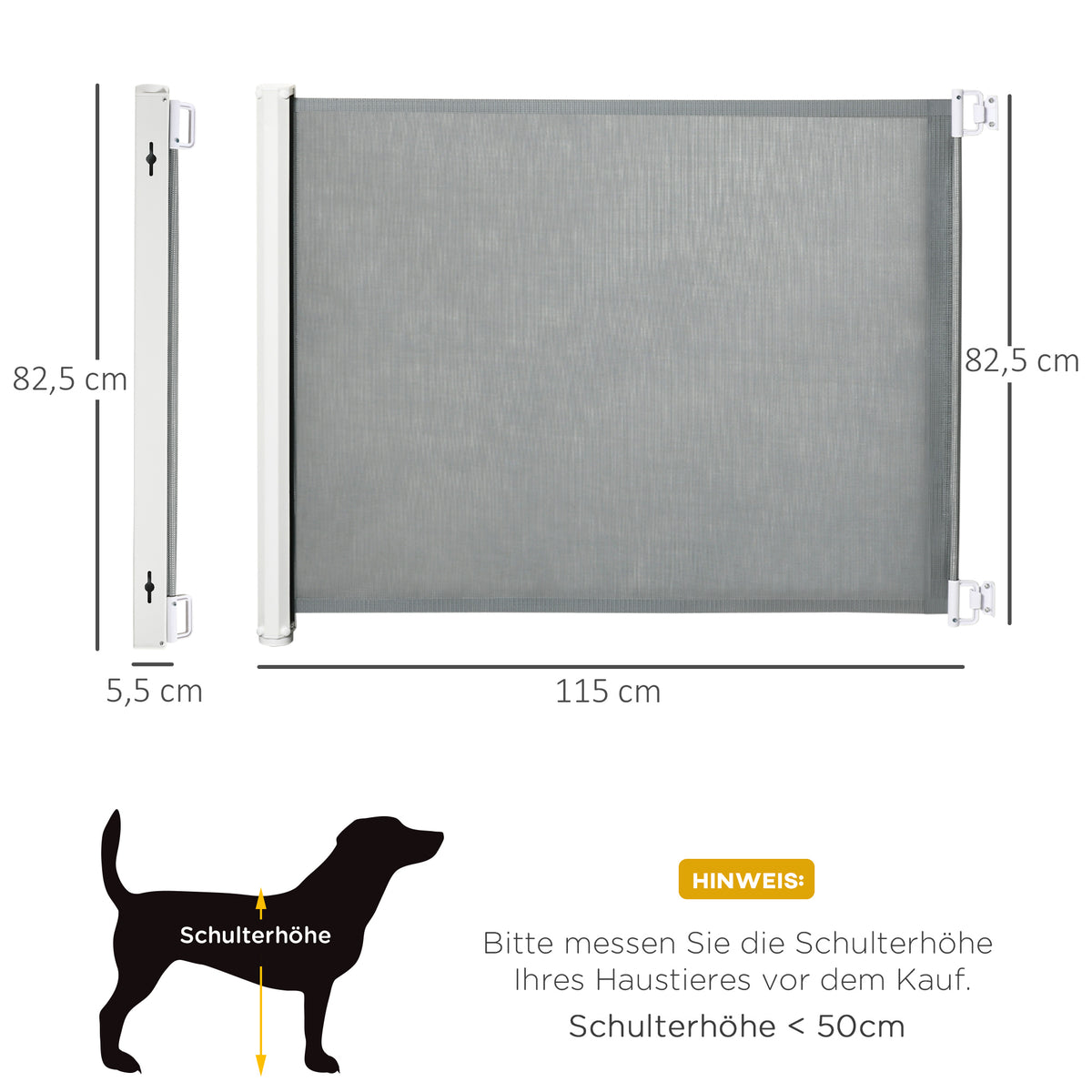 PawHut Treppenschutzgitter Metall kunststoff Grau