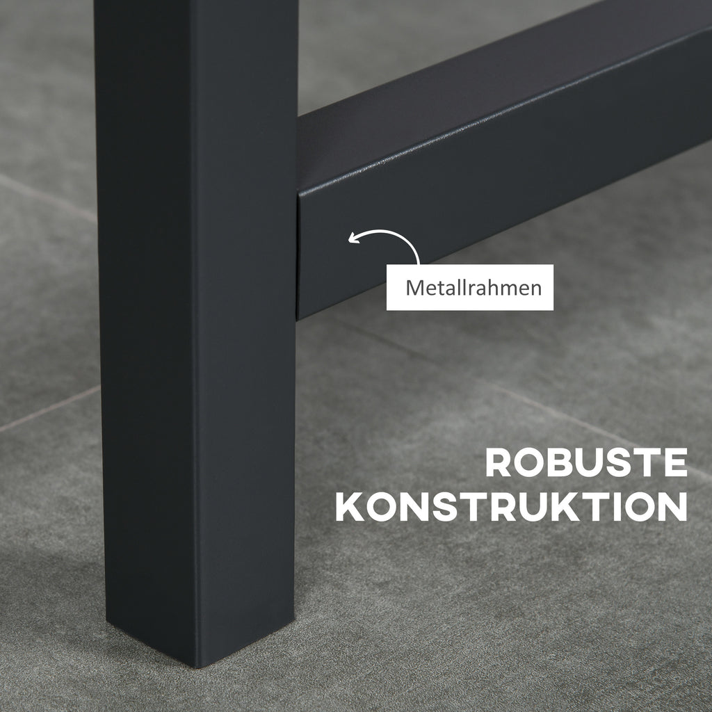 HOMCOM Faltbarer Esstisch, Industrieller Tisch, klappbar, aus Metall und Holz, platzsparend, Braun