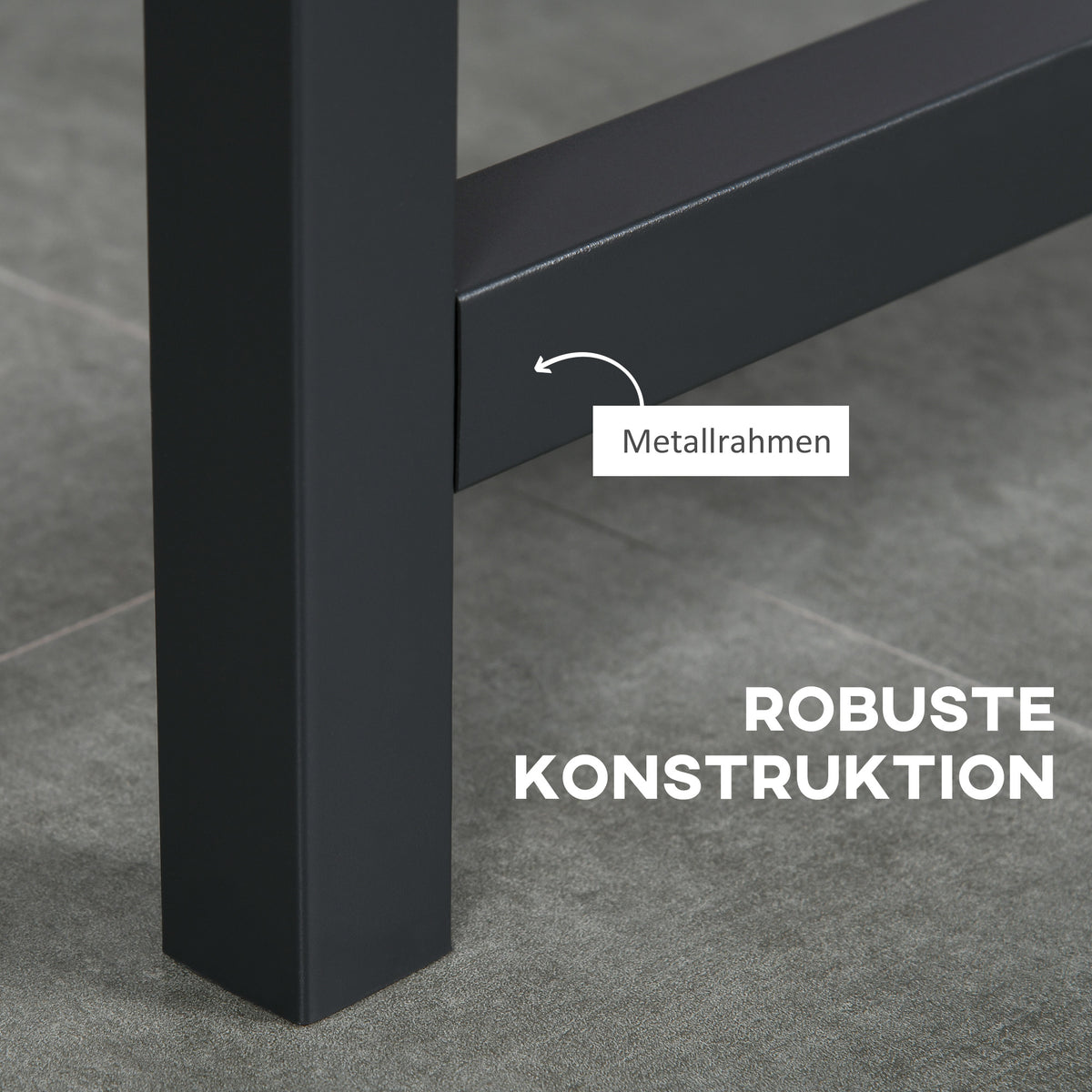 HOMCOM Faltbarer Esstisch, Industrieller Tisch, klappbar, aus Metall und Holz, platzsparend, Braun