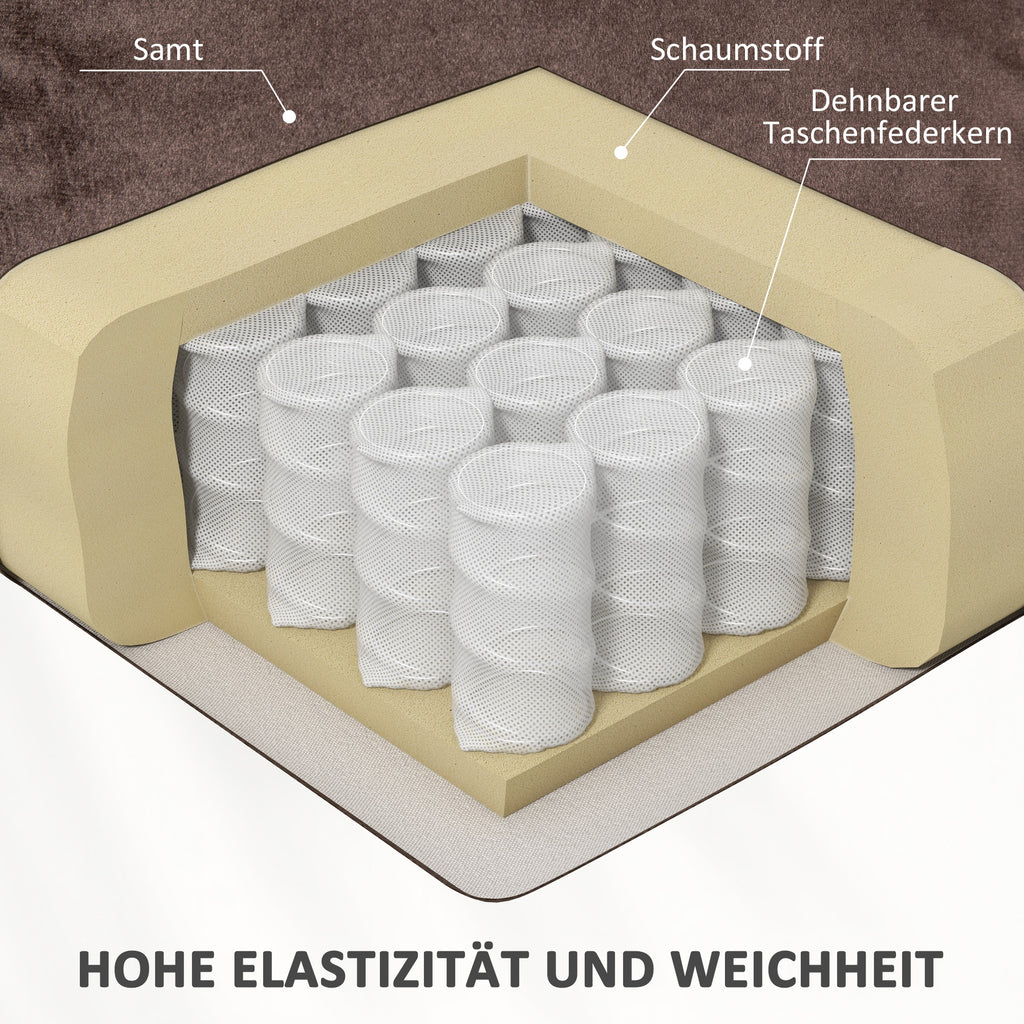 HOMCOM Aufstehsessel mit Massagefunktion und Lendenheizung, Recliner-Sessel mit Fernbedienungen und Seitentaschen, Braun