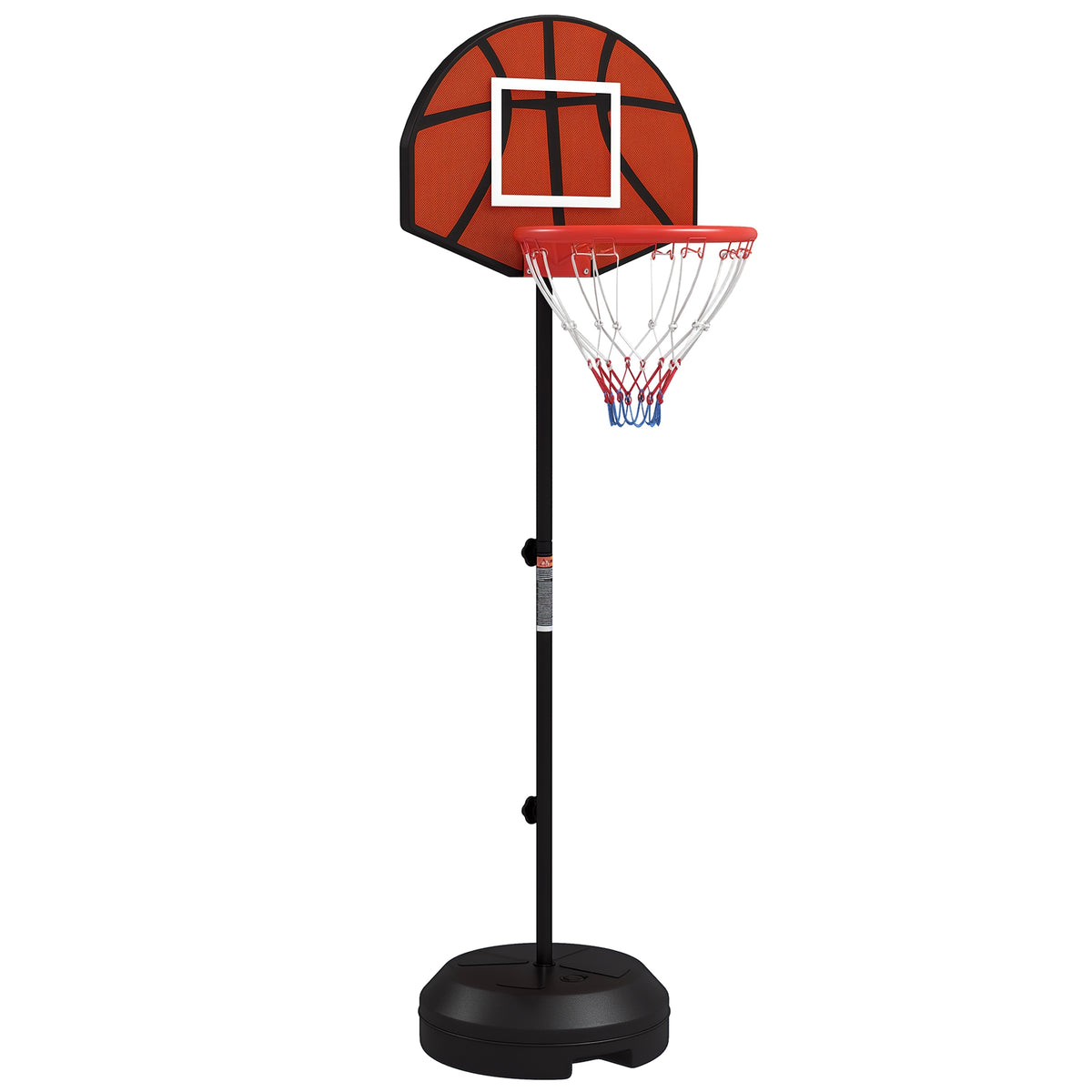 SPORTNOW Basketballständer, höhenverstellbar, Magnet-Dartscheibe, 98-148cm, Schwarz