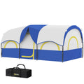 Outsunny Familien-Campingzelt, 2 Schlafzimmer, zentraler Raum, wasserdicht, Blau