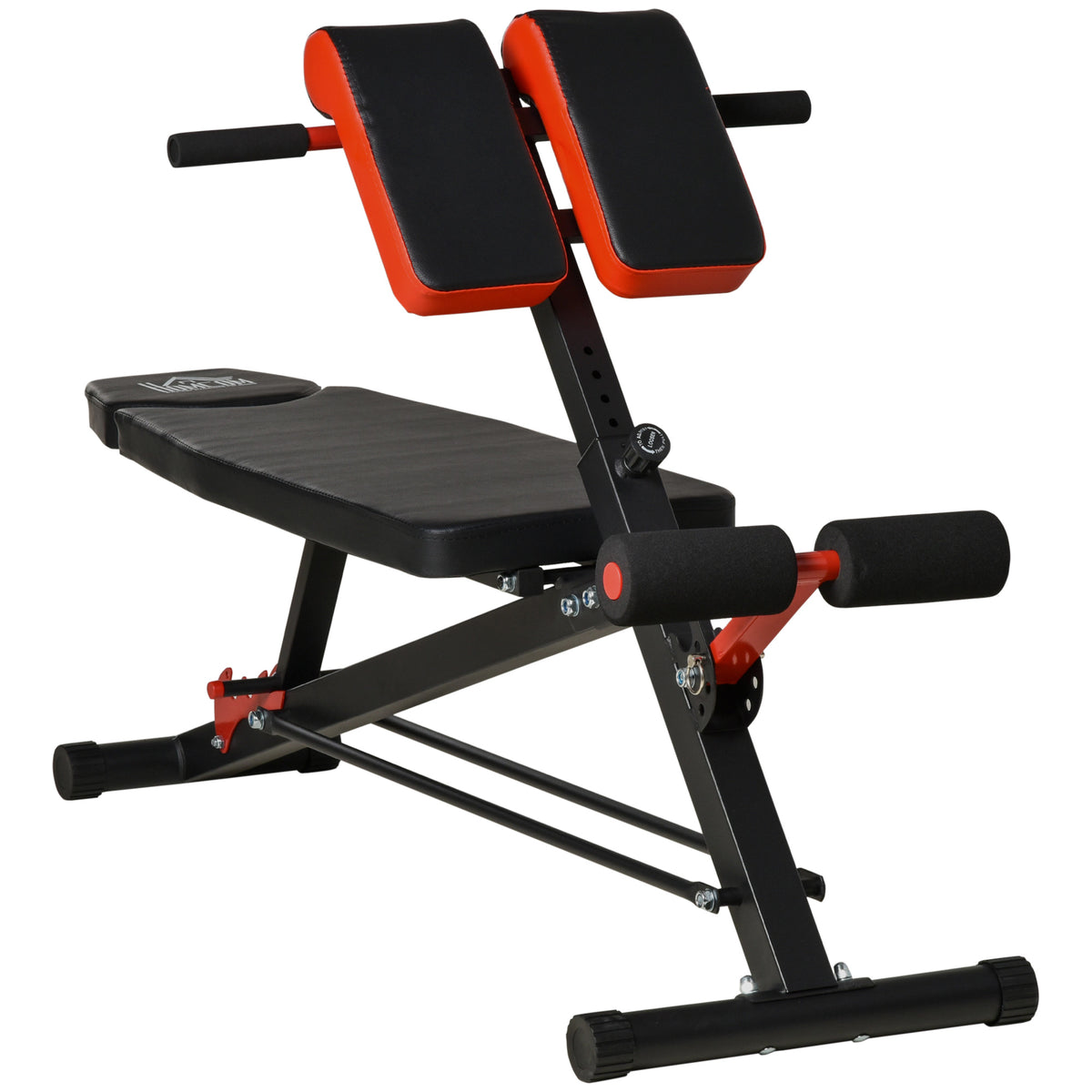 HOMCOM Hantelbank Fitnessbank Schrägbank Multifunktion Bauchtrainer Verstellbar Stahl Schwarz 64 x 146 x 73,5-85 cm