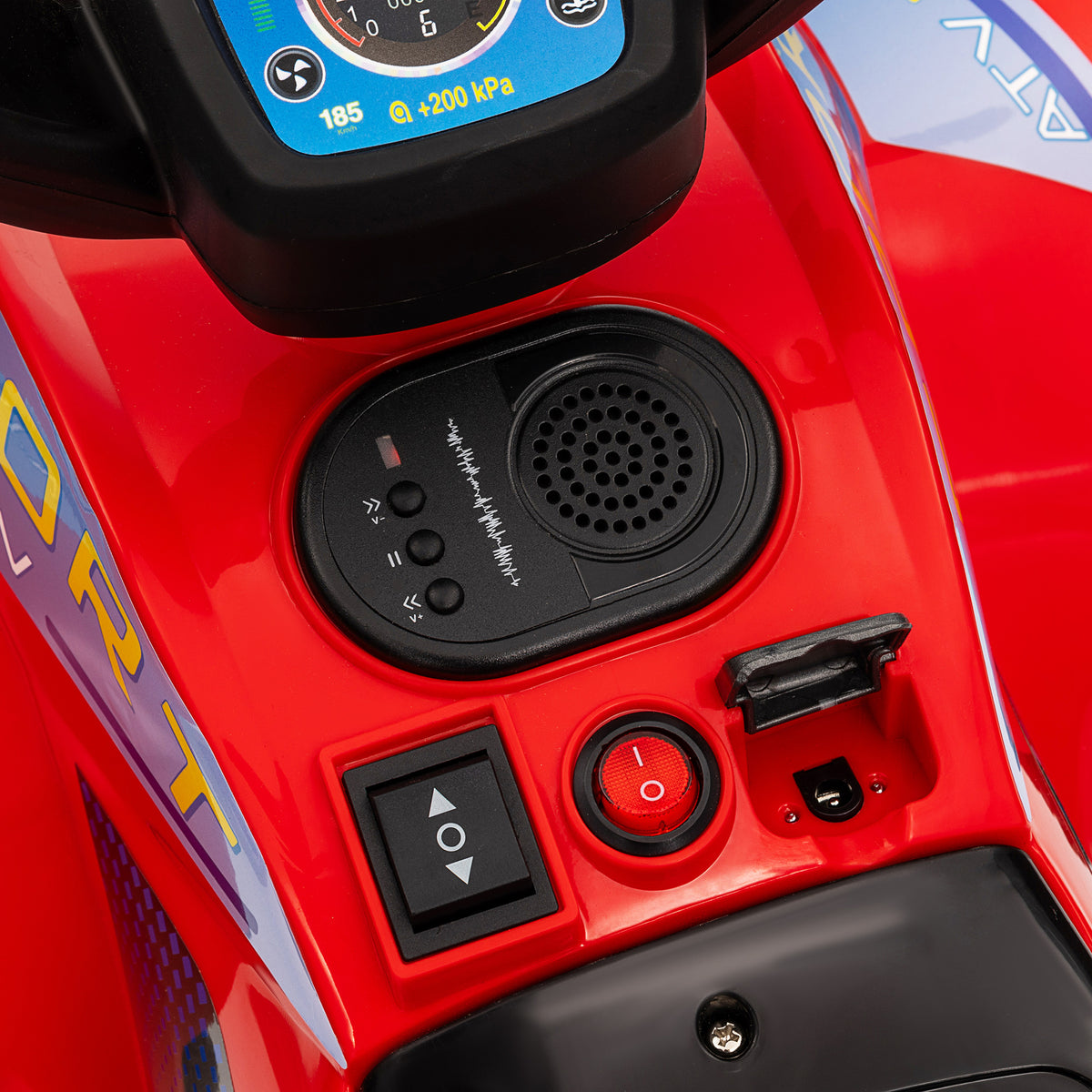 AIYAPLAY Elektro-Quad für Kinder 6V Elektroauto für Kinder 2,5 km/h für Kinder 18-36 Monate 71 x 40,5 x 45 cm Rot