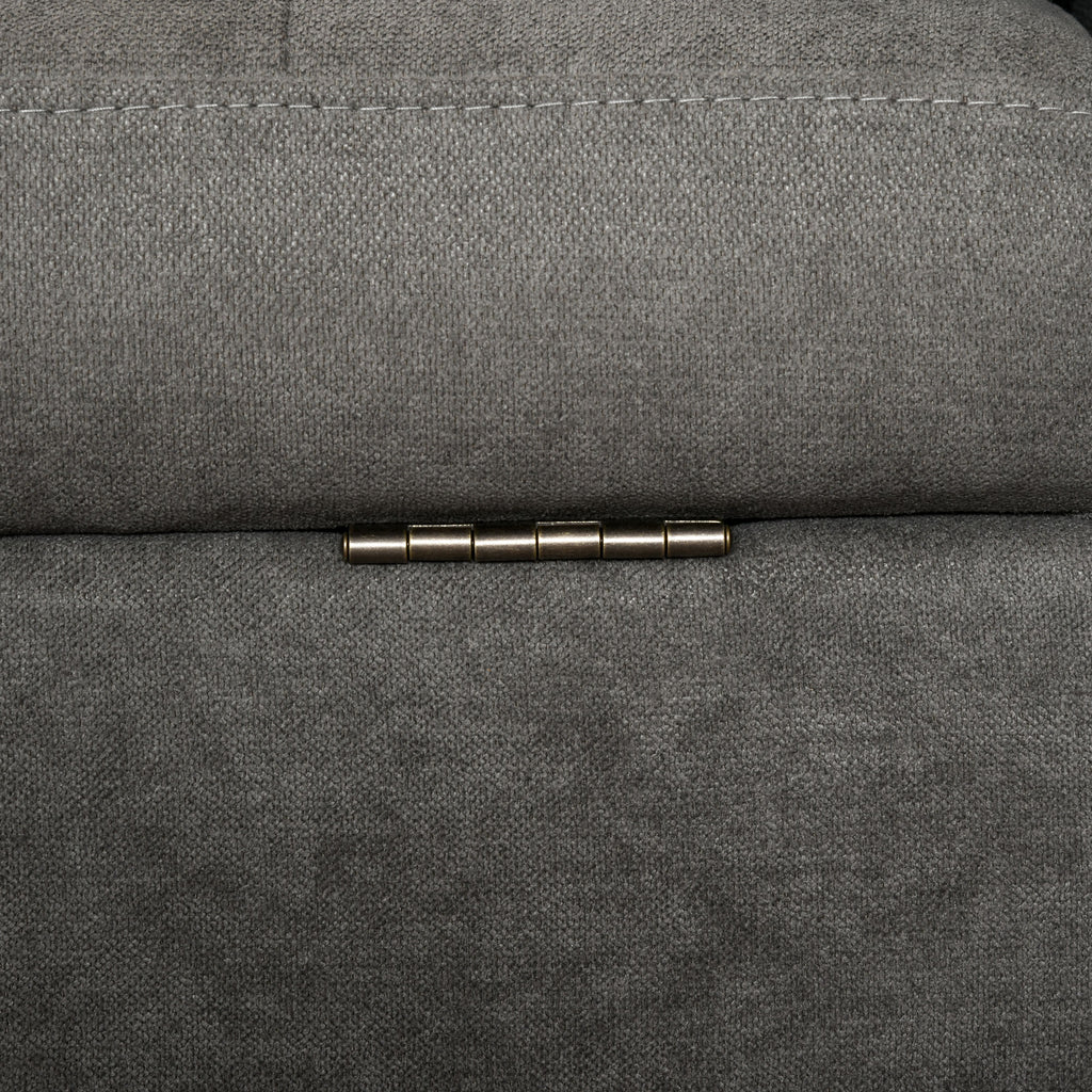 HOMCOM 3 Sitzer Sofa, Couch mit Stauraum, Holzbeine, Gepolsterter Polstersofa mit Samtoptik für Wohnzimmer, Schlafzimmer, 166,5 x 62 x 82 cm, Grau