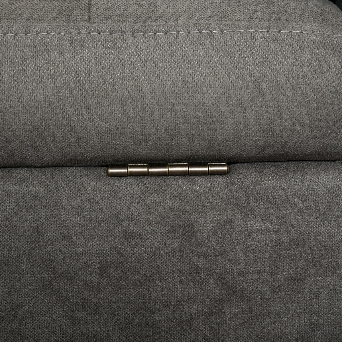 HOMCOM 3 Sitzer Sofa, Couch mit Stauraum, Holzbeine, Gepolsterter Polstersofa mit Samtoptik für Wohnzimmer, Schlafzimmer, 166,5 x 62 x 82 cm, Grau