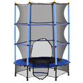 HOMCOM Trampolin für Kinder, Ø140 cm, mit Sicherheitsnetz, für innen und außen, Stahl, Kunststoff, belastbar bis 50 kg, Blau
