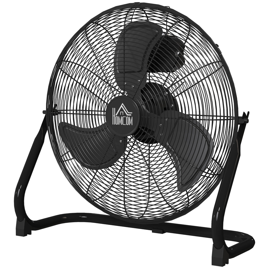 HOMCOM Tragbarer elektrischer Tischventilator mit 3 Geschwindigkeiten und einstellbarer Neigung von 120° leistungsstarker Luftstrom Schwarz