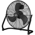 HOMCOM Tragbarer elektrischer Tischventilator mit 3 Geschwindigkeiten und einstellbarer Neigung von 120° leistungsstarker Luftstrom Schwarz