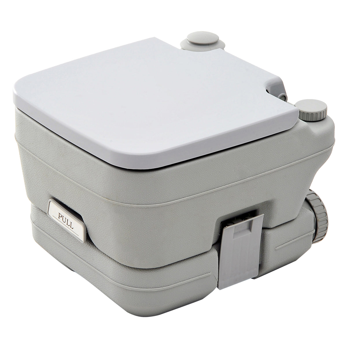 HOMCOM Outdoor-WC, tragbare Toilette, Abfalltank, Spültank, Kunststoff, Deckel, Grau