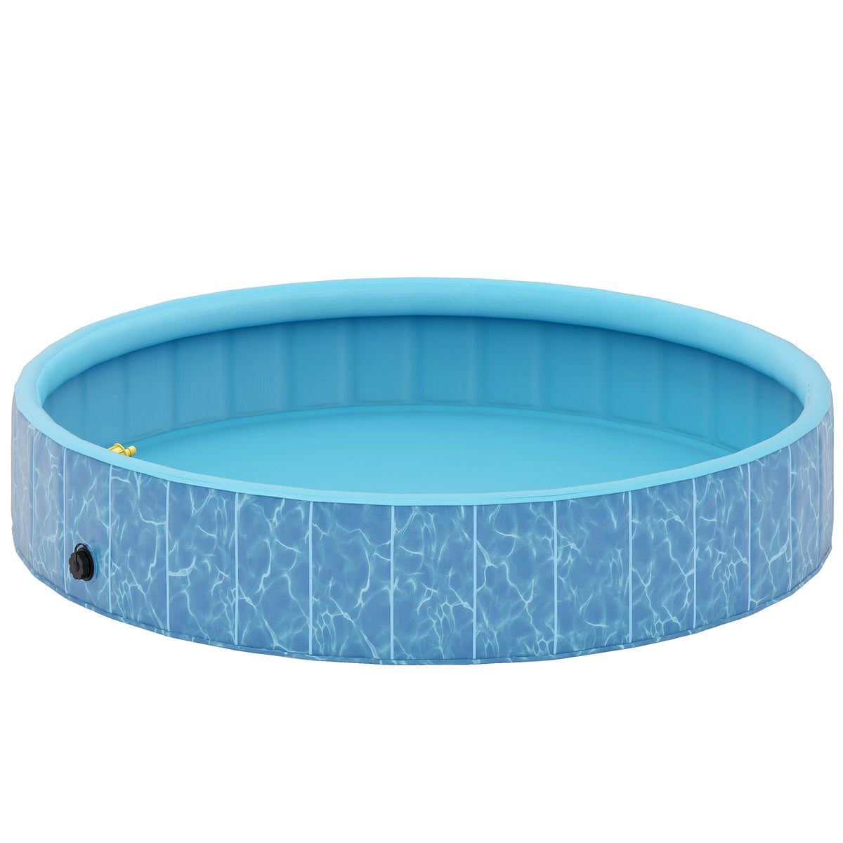 PawHut Hundepool Faltbar Planschbecken mit Brunnen- und Wasserpolsterdesign Ø160 x 30 cm Blau