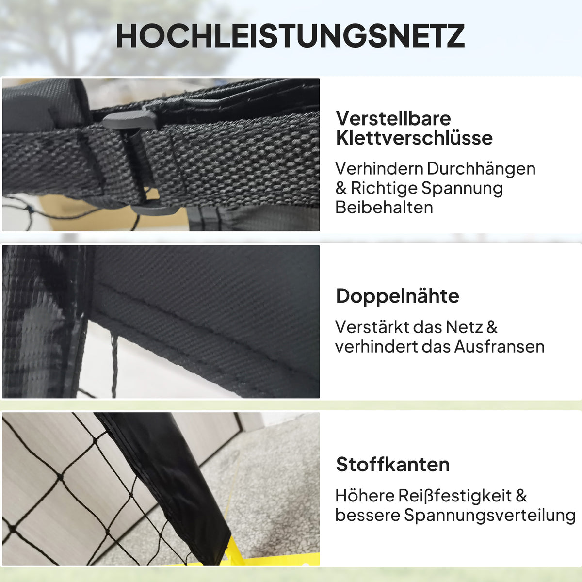 SPORTNOW Pickleball-Netz, tragbar, Metallgestell, Stoffnetz, mit Tragetasche, Gelb