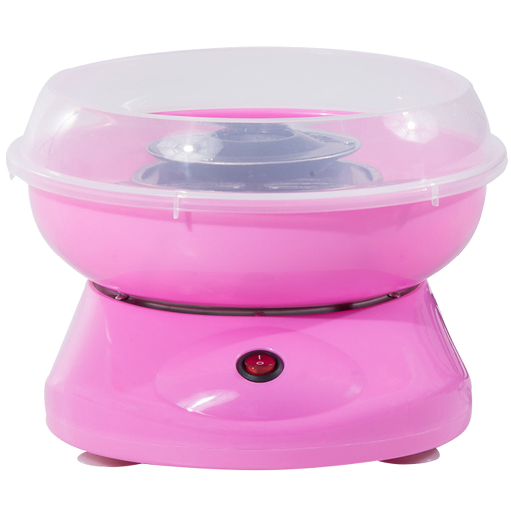 HOMCOM Zuckerwattemaschine, einfach zu bedienendes Zuckerwattegerät, für Erwachsene und Kinder, Edelstahl, PP, Rosa