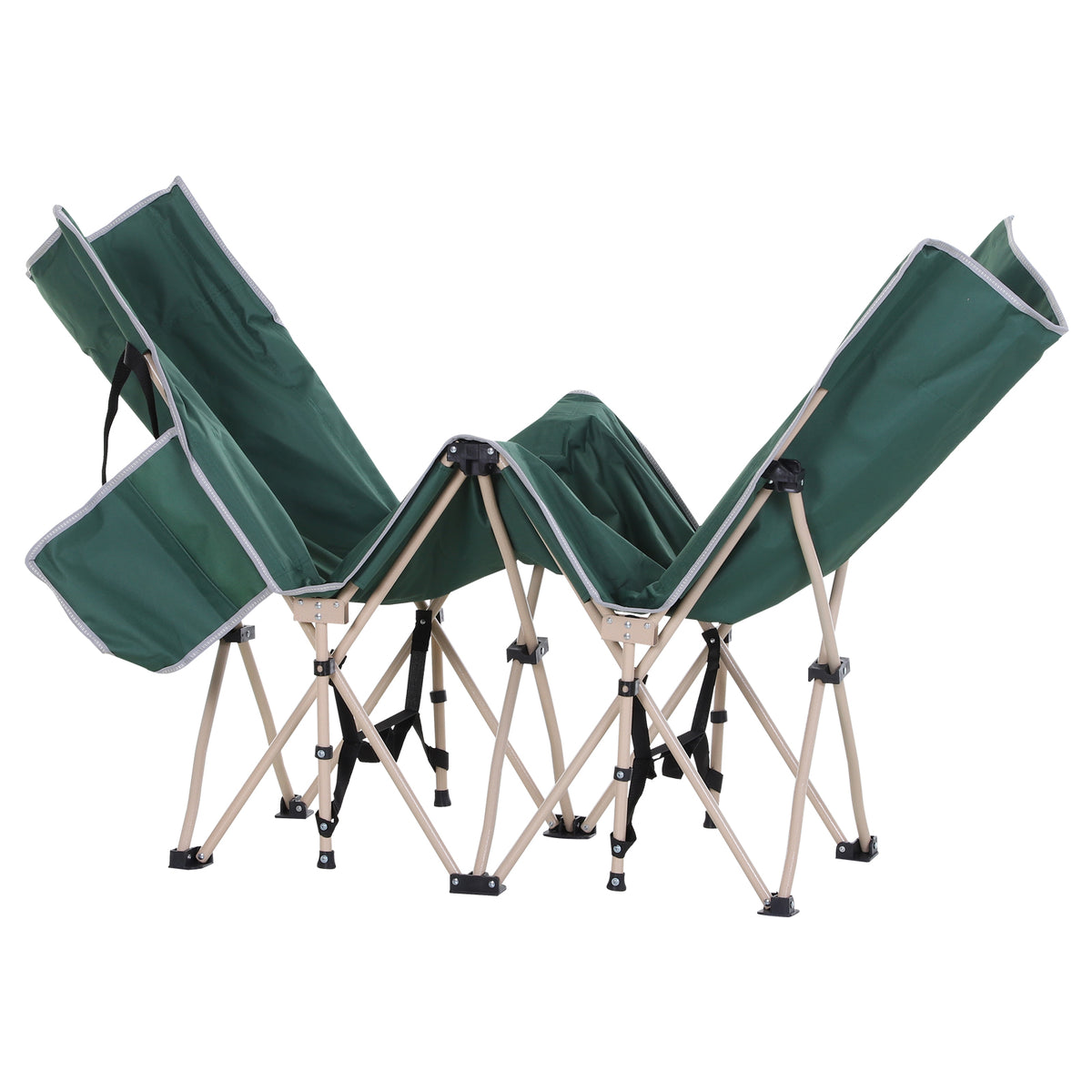 Outsunny Feldbett, Camping-Bett, klappbar, wetterbeständig, ink. Tragetasche, 190 cm x 68 cm x 52 cm, Grün + Beige
