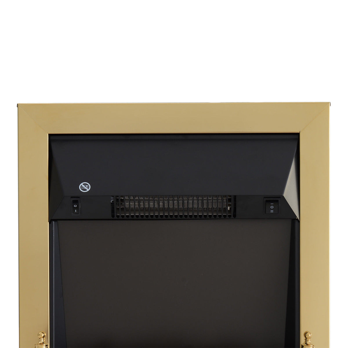 HOMCOM Elektrokamin Kamin Kaminofen Elektrischer Standkamin Flammeneffekt 1000/2000W 48,2 x 18,5 x 59,2 cm Gold