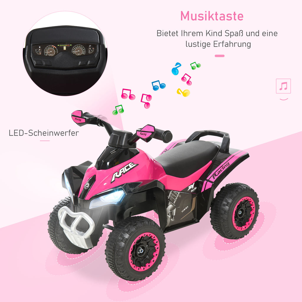 HOMCOM Kinder Rutschauto Tretauto mit Füßen rutschen Kinderauto Kinderfahrzeug für 18-36 Monate Licht Musik Kunststoff Stahl Rosa 67,5 x 38 x 44 cm