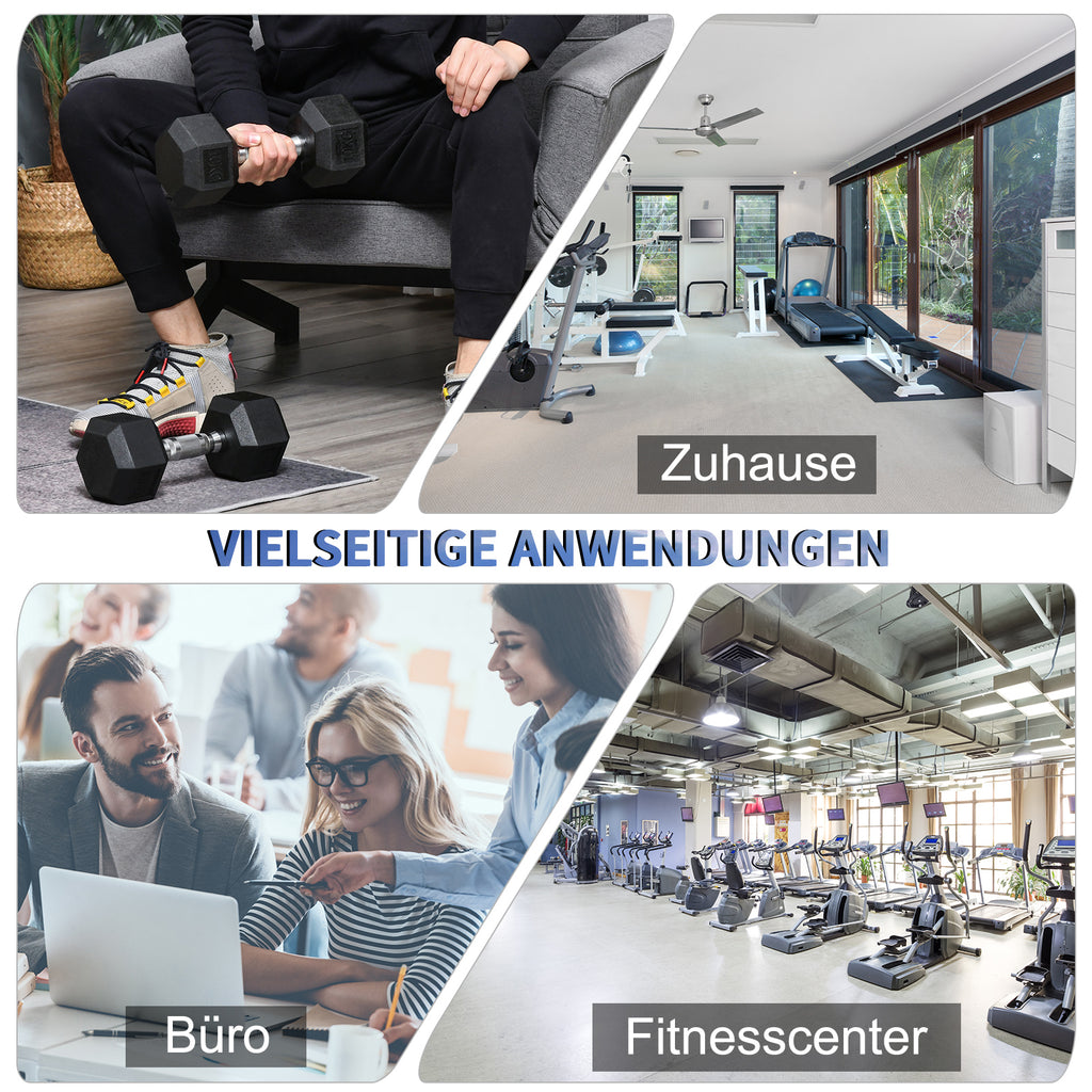 HOMCOM Hantelset, 2er Set Hanteln mit gerändeltem Griff, Kurzhantelset aus Gusseisen, 2 x 10 kg, Kurzhanteln für Männer und Frauen, Dumbbell Set für Zuhause, Fitnessstudio, Krafttraining