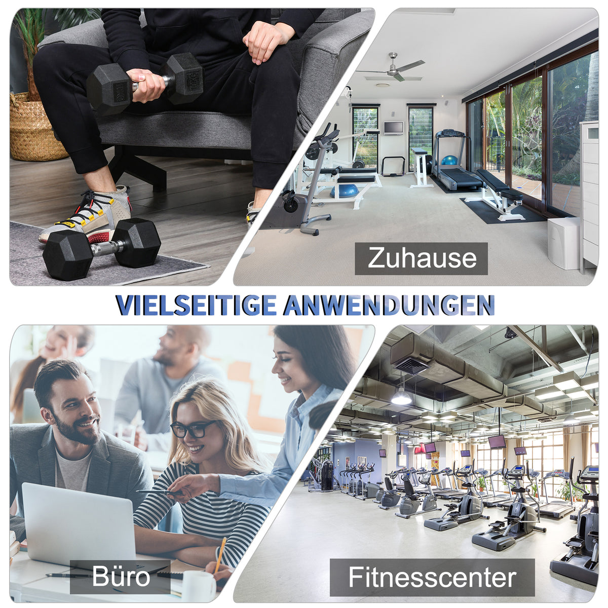 HOMCOM Hantelset, 2er Set Hanteln mit gerändeltem Griff, Kurzhantelset aus Gusseisen, 2 x 10 kg, Kurzhanteln für Männer und Frauen, Dumbbell Set für Zuhause, Fitnessstudio, Krafttraining
