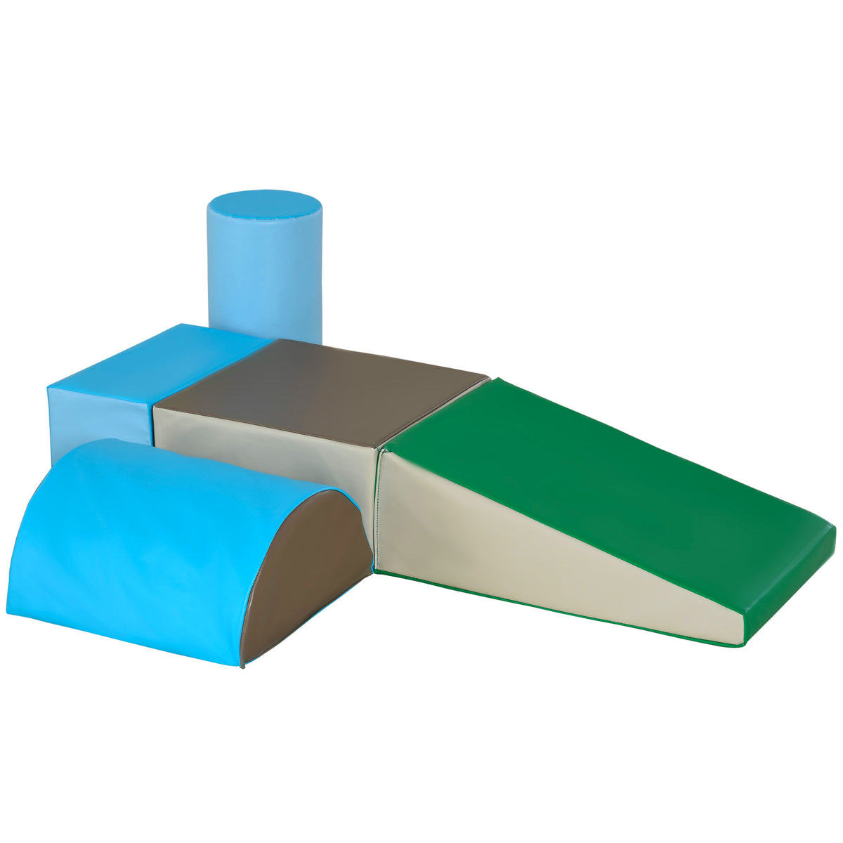HOMCOM 5 TLG. Schaumstoff Bausteine Kinder Softbausteine klettern Bauklötze Weiche Schaumstoffbausteine Riesenbausteine Schaumstoffblöcke Bausteinset Spielbausteine für Baby & Kleinkinder Mehrfarbig