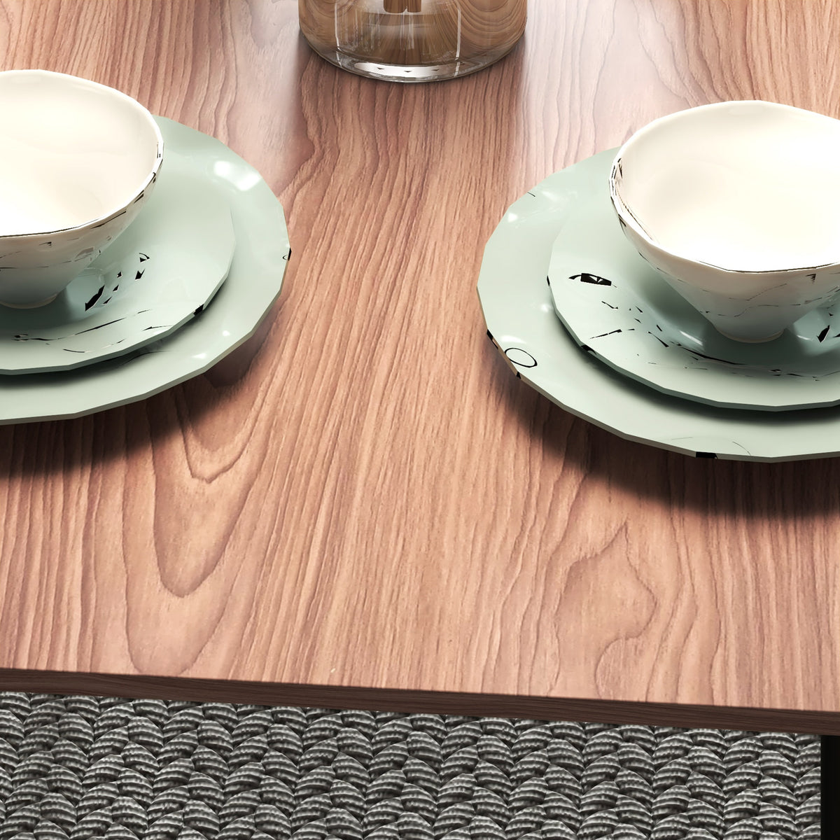 HOMCOM Essgruppe Tisch mit Stühlen Esszimmertisch, Industriedesign, 110 cm x 70 cm x 75 cm, Braun
