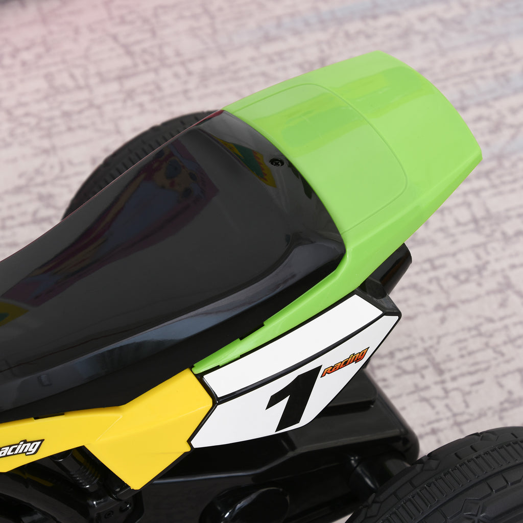 HOMCOM Kindertrike Motocross mit Musik- und Lichteffekten, Aufbewahrungsbox, Grün
