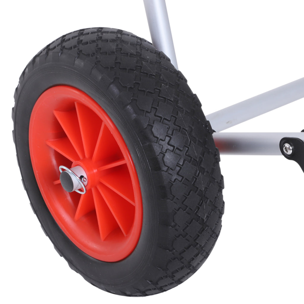 HOMCOM Kanuwagen klappbar bis 90 kg Alu Transportwagen Kajakwagen Bootswagen mit Gurt Räder gepolstert Surfwagen Kanuwagen Bootstrailer Trolley für Surfbrett Board Schlauchboot