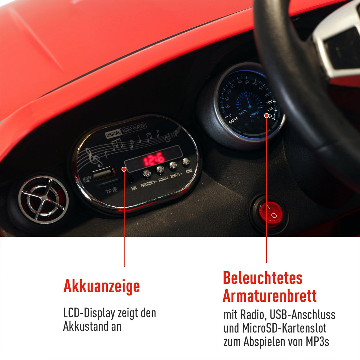 HOMCOM® Elektroauto für kinder 1 Motor Fernbedienung Musik Mercedes Kinderspielfahrzeug