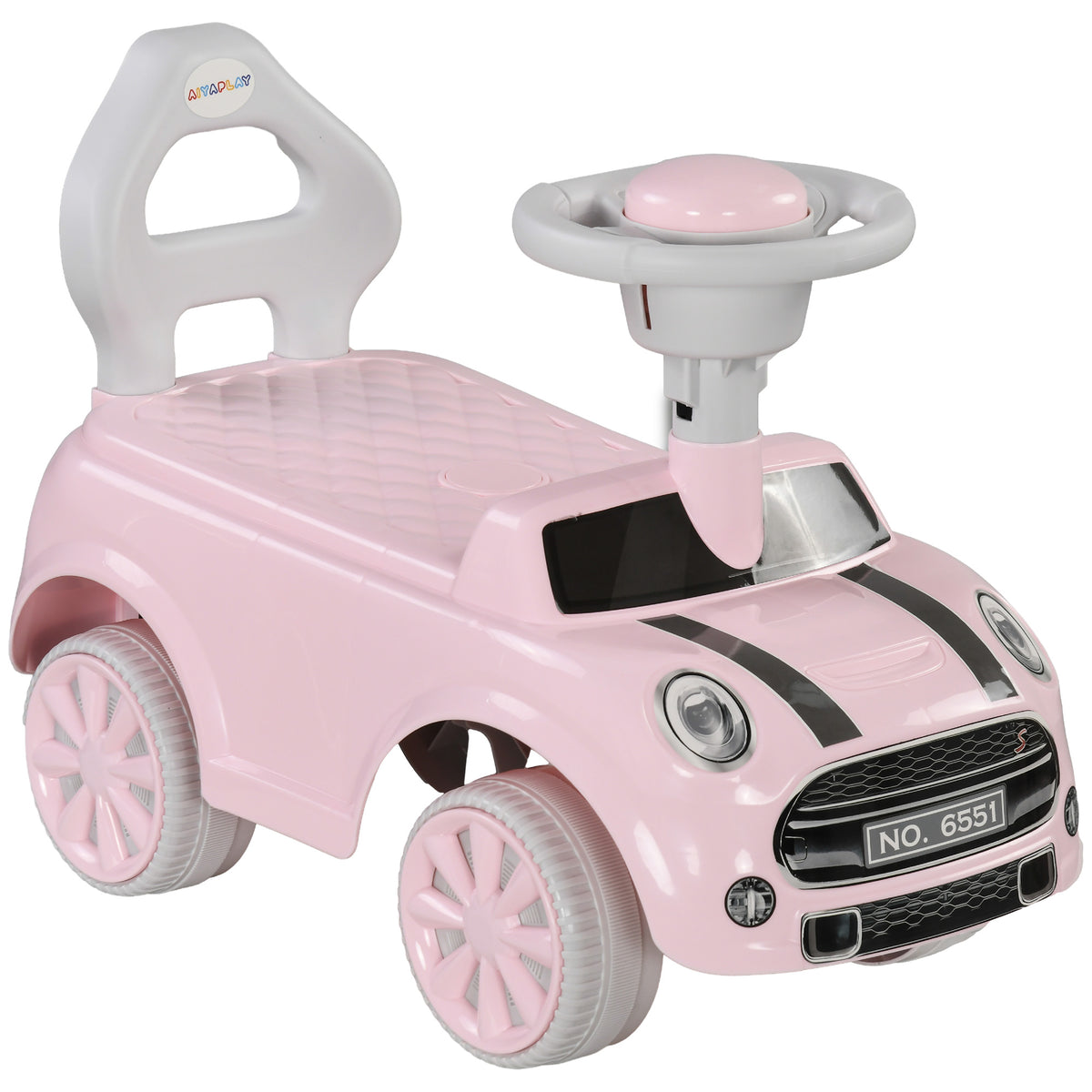 AIYAPLAY Rutschauto für Kinder, Kippschutz, Hupe, rutschfester Sitz, für 1,5-3 Jahre, bis 25 kg, Rosa
