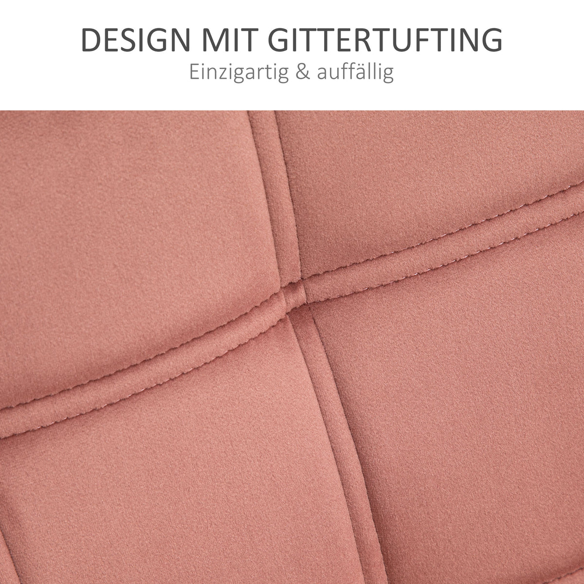 HOMCOM Polstersessel, Akzentsessel, Skandi Design, Samtoptik, bis 120 kg, Kautschukholzbeine, Rosa