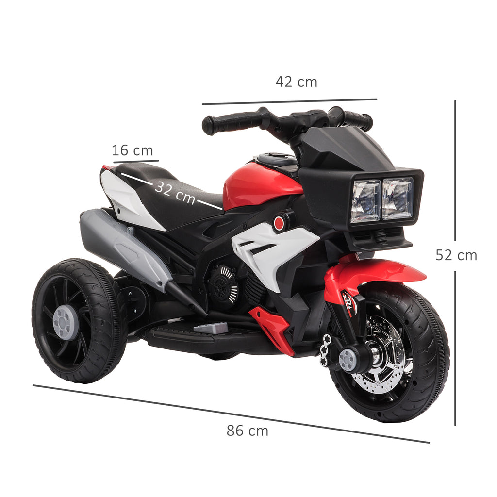 HOMCOM Elektro-Kindermotorrad für Kinder 37-95 Monate Rot+Weiß