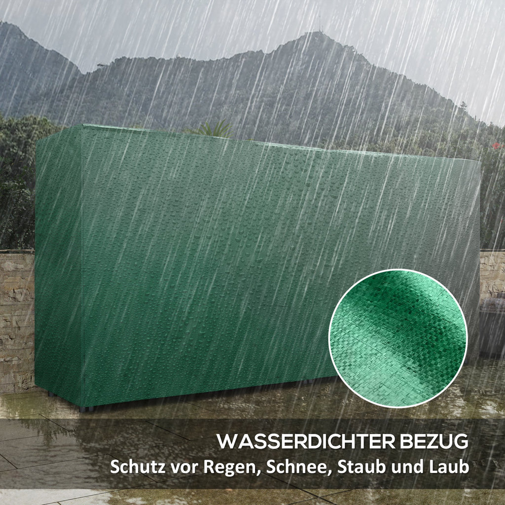 Outsunny Feuerholzgestell, 0,6 m³, mit Abdeckung, pulverbeschichteter Metall, bis 200 kg, Schwarz/Dunkelgrün