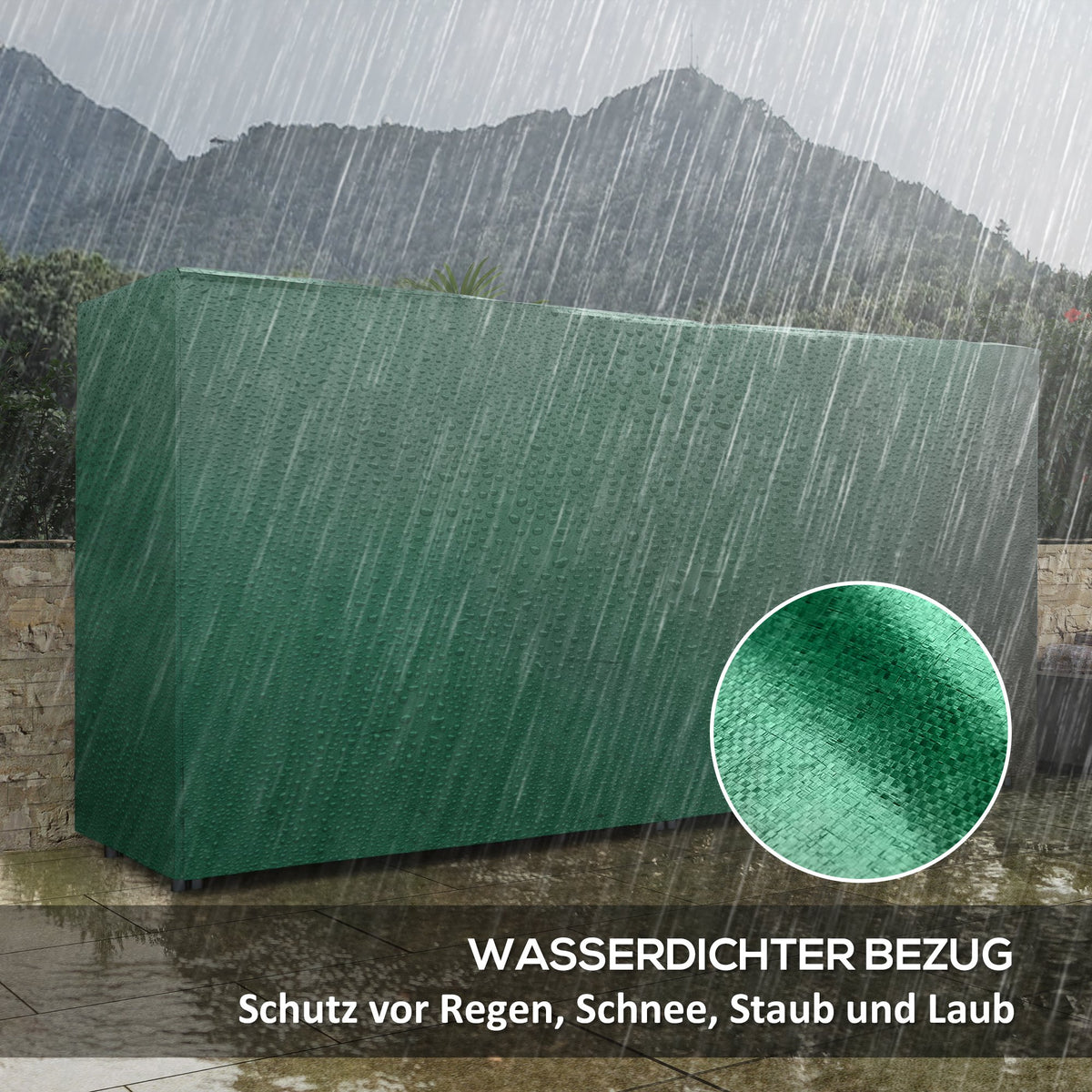 Outsunny Feuerholzgestell, 0,6 m³, mit Abdeckung, pulverbeschichteter Metall, bis 200 kg, Schwarz/Dunkelgrün