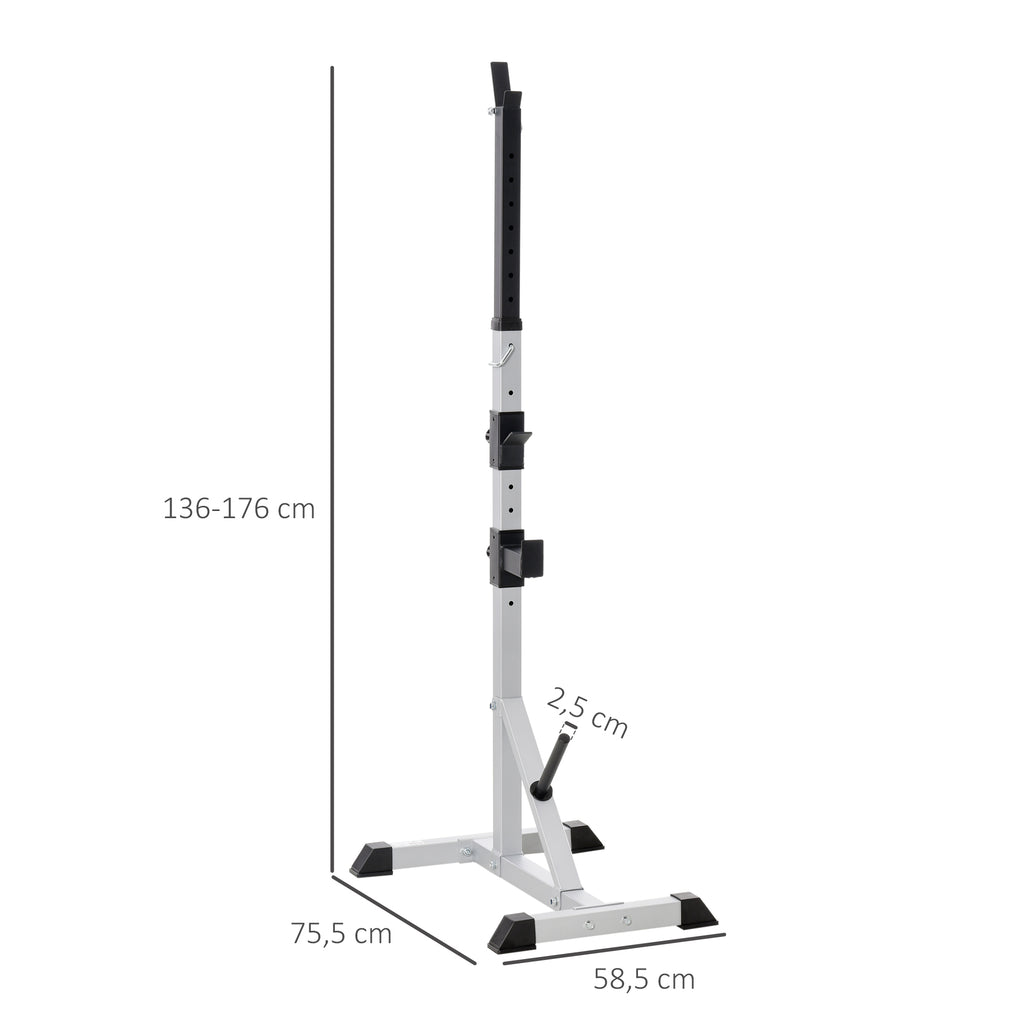 HOMCOM 2er Set Hantelständer 3 Ebenen Höhenverstellbar Hantelablage aus Stahl bis 200 kg belastbar Silber+Schwarz