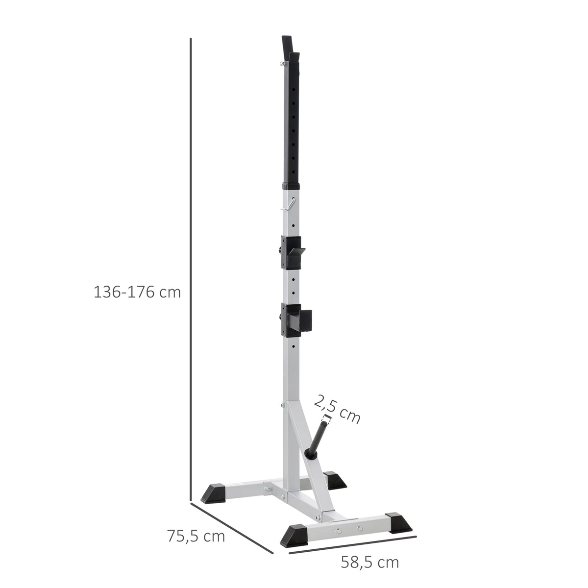 HOMCOM 2er Set Hantelständer 3 Ebenen Höhenverstellbar Hantelablage aus Stahl bis 200 kg belastbar Silber+Schwarz