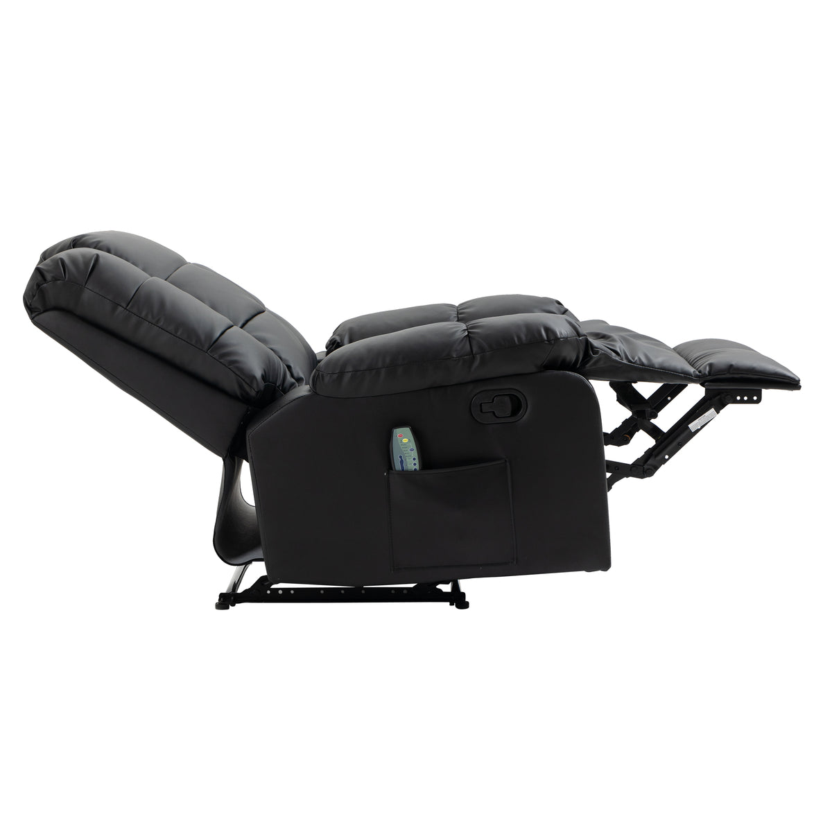 HOMCOM Massagesessel, Relaxsessel, 8 Vibrationspunkte, Liegefunktion, Kunstleder, schwarz, 94x99x99cm