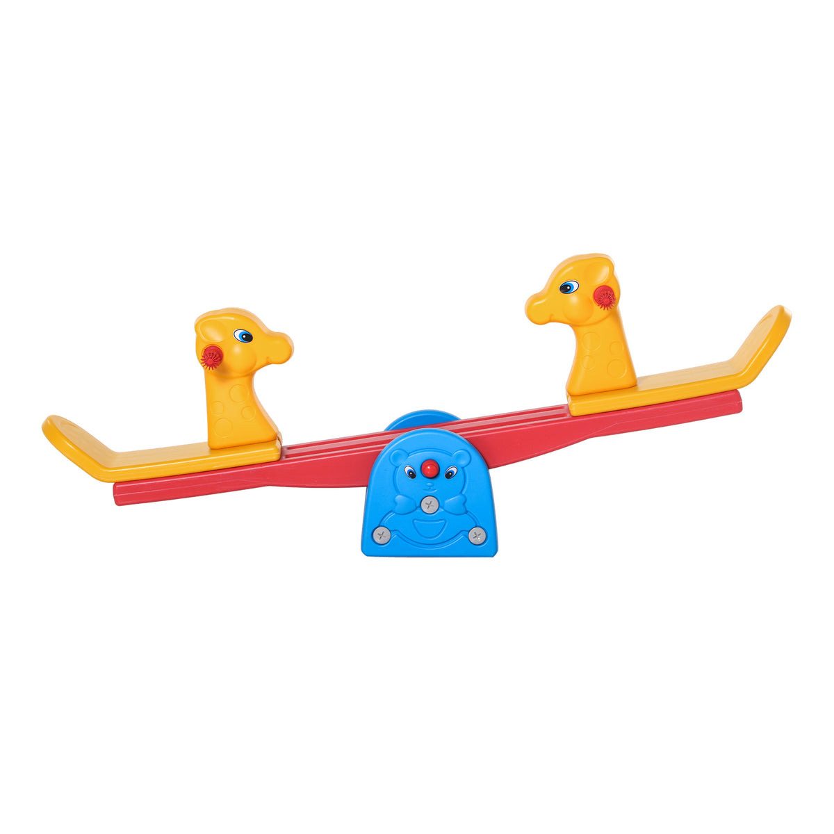 HOMCOM Kinder Gartenwippe Wippe mit Hirschform Kinderwippe Karussellwippe für 1-4 Jahre Kinder Kunststoff mehrfarbig 150 x 32 x 60 cm