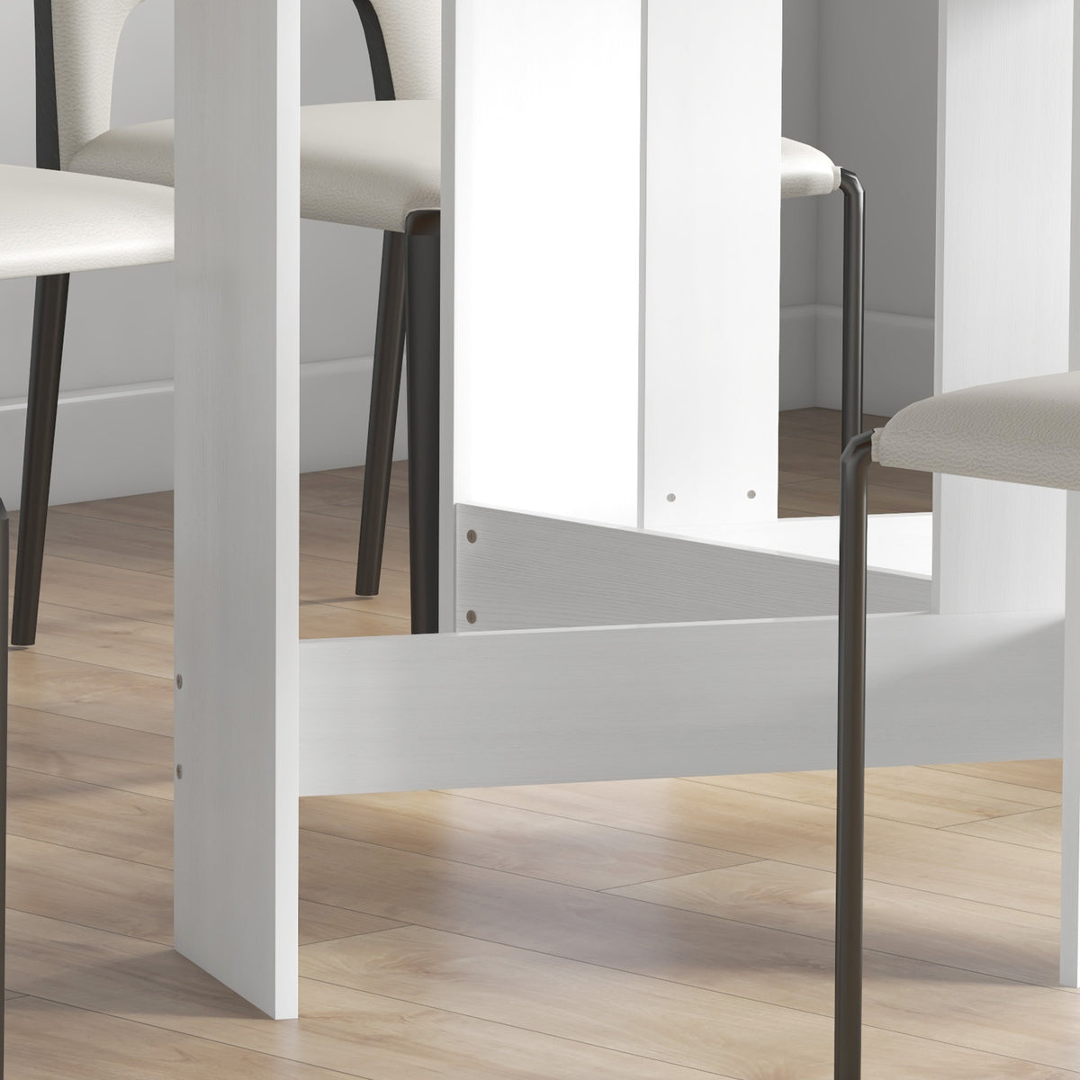 HOMCOM Klappbarer Esstisch, ovale Küchentischklappe für bis zu 6 Personen, für kleine Räume, Esszimmer, weiß