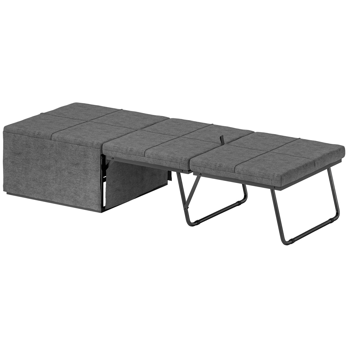 HOMCOM Klappbett, mit Matratze und Schutzabdeckung, 190 x 69 x 38,5 cm, Grau