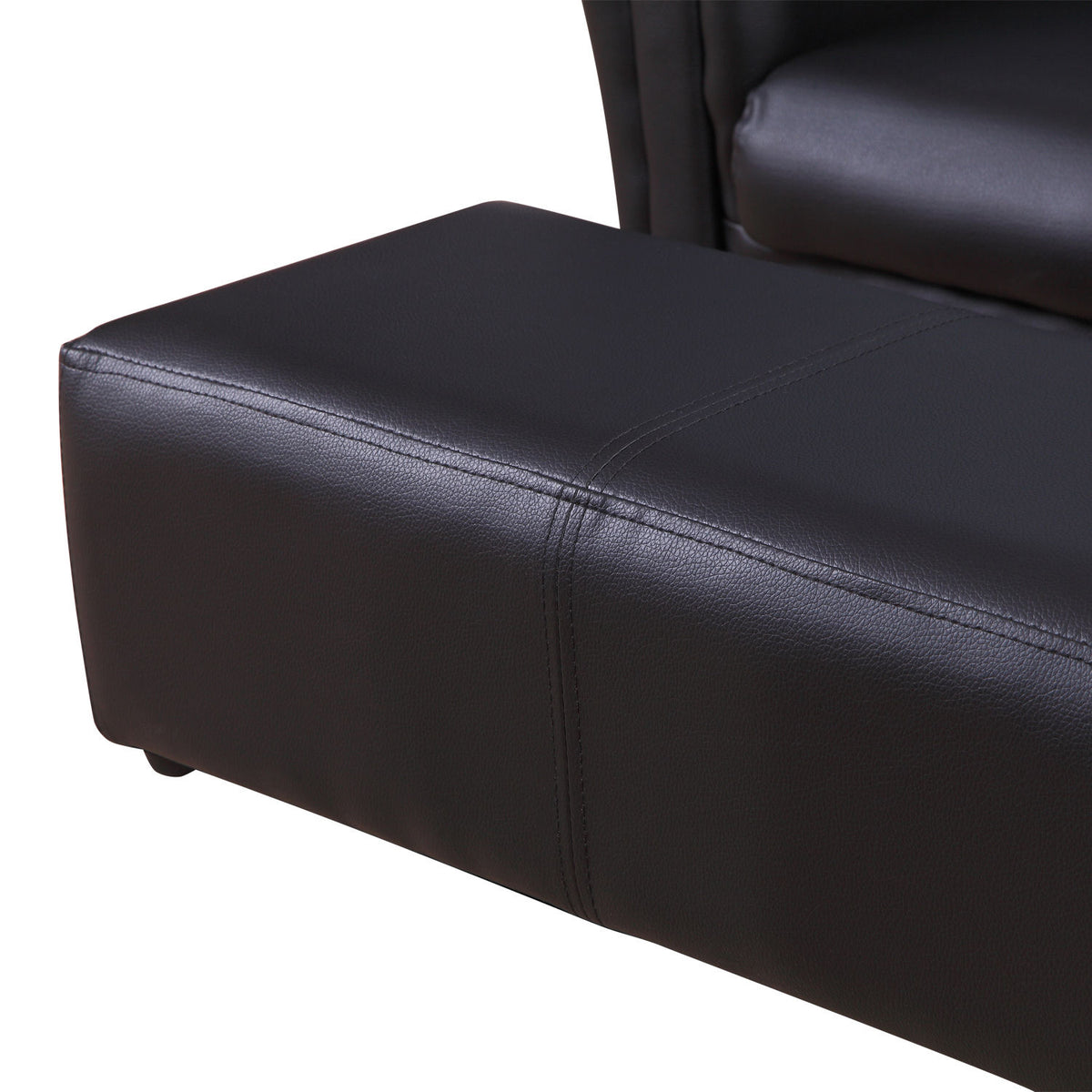 HOMCOM Kindersessel mit Fußhocker, Kindercouch mit Hocker, Kindersofa, Sofa Sessel, Schwarz, 83 x 42 x 41 cm