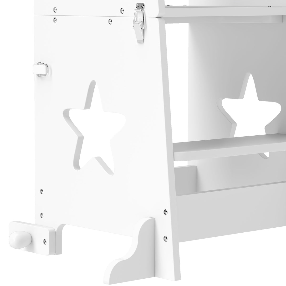 AIYAPLAY Kinder Lernturm Kinderstehtisch trapezförmig 60 x 44,5 x 86 cm weiß