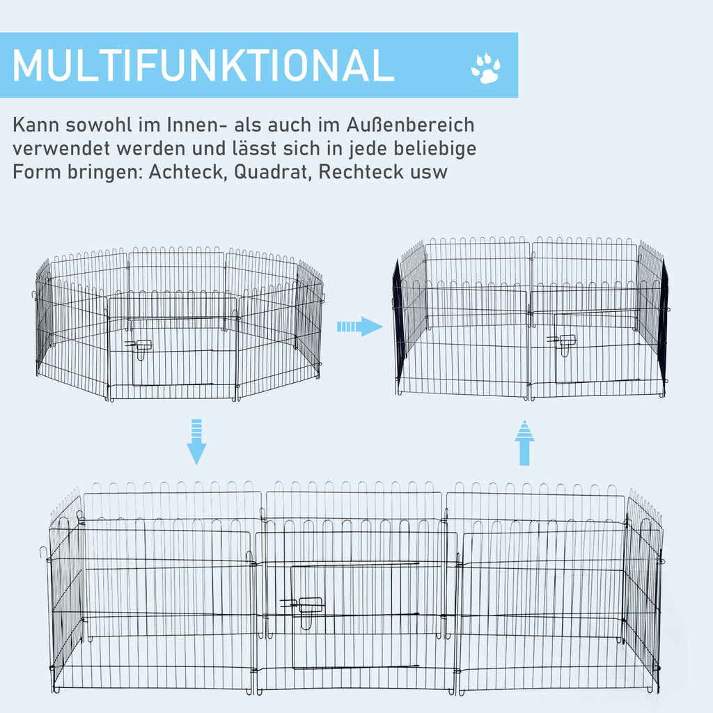 PawHut Welpenauslauf Welpenzaun Laufstall Freilaufgehege Welpengitter 5 Maßen (Maße: 71x61cm)