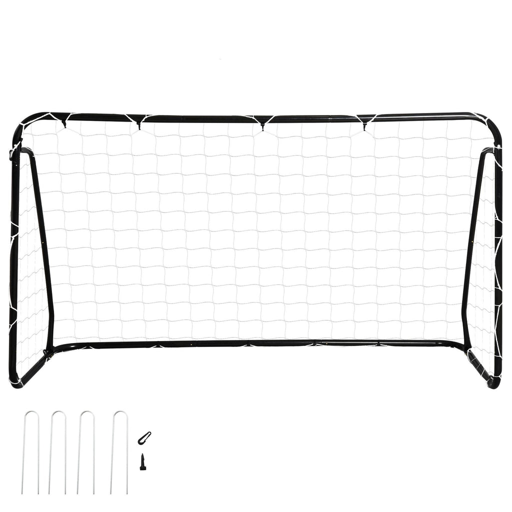 HOMCOM® Fußballtor mit PE-Netzgewebe Schwarz+Weiß Stahl(Q195)+PE-Netz 203 x 81 x 120 cm