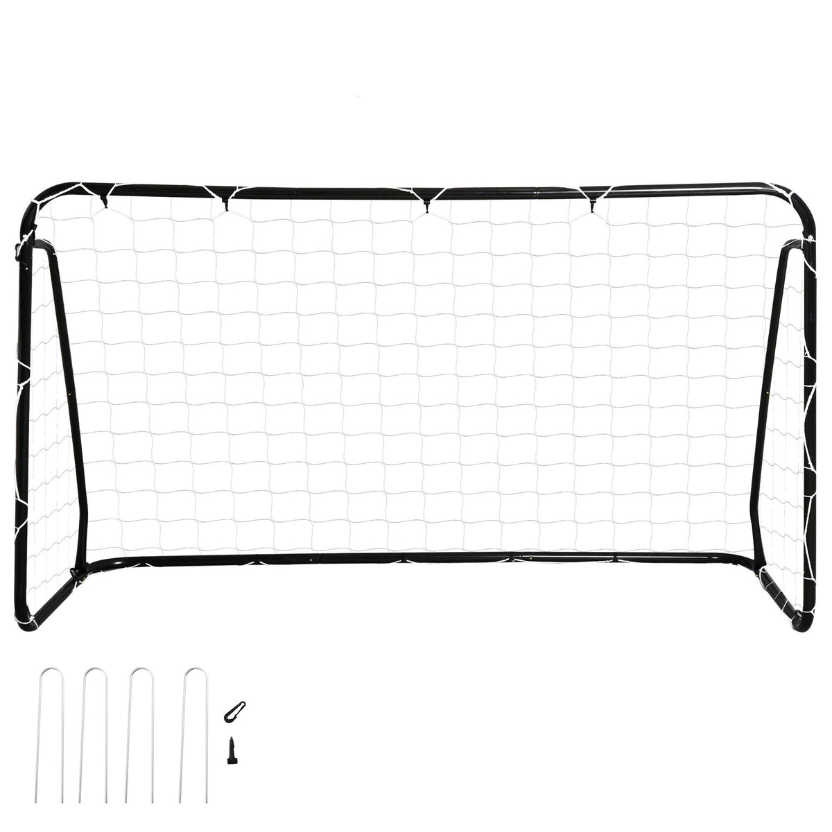 HOMCOM® Fußballtor mit PE-Netzgewebe Schwarz+Weiß Stahl(Q195)+PE-Netz 203 x 81 x 120 cm