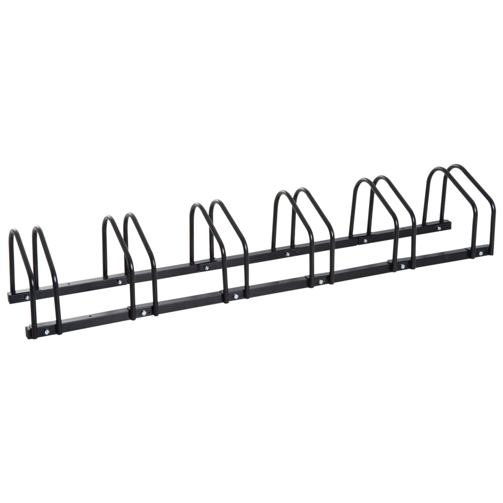 HOMCOM Fahrradständer für 6 Fahrräder, wetterfest, Wand- oder Bodenmontage, Stahl 179 x 33 x 27 cm