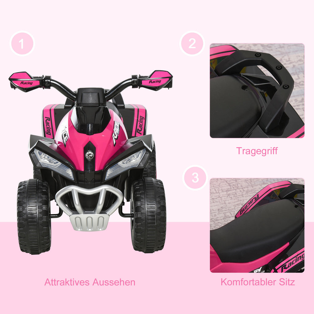 HOMCOM Kinder Rutschauto Tretauto mit Füßen rutschen Kinderauto Kinderfahrzeug für 18-36 Monate Licht Musik Kunststoff Stahl Rosa 67,5 x 38 x 44 cm