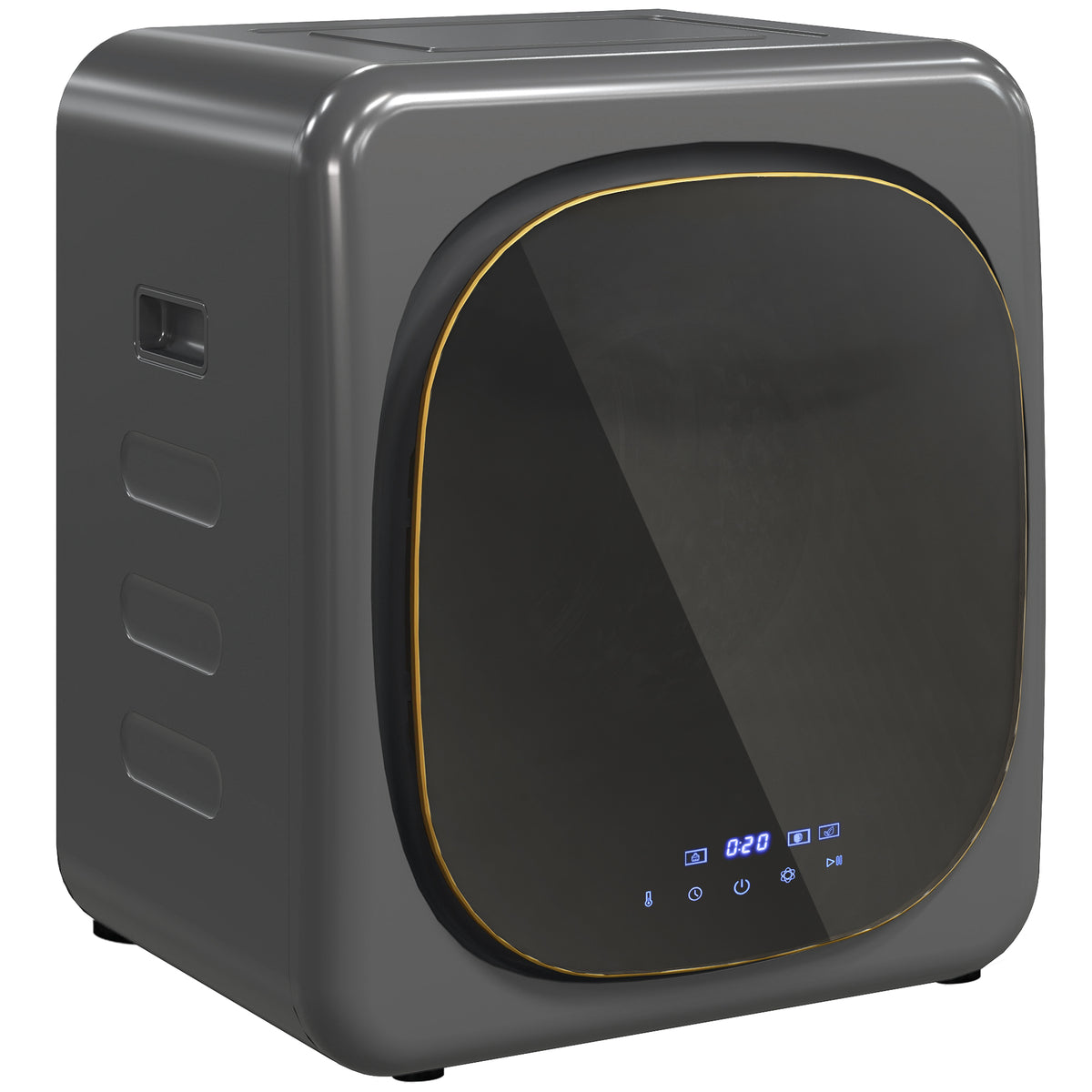 HOMCOM Wäschetrockner mit UV-Desinfektion, kompakte Bauweise, 4 kg Kapazität, Edelstahl, Grau