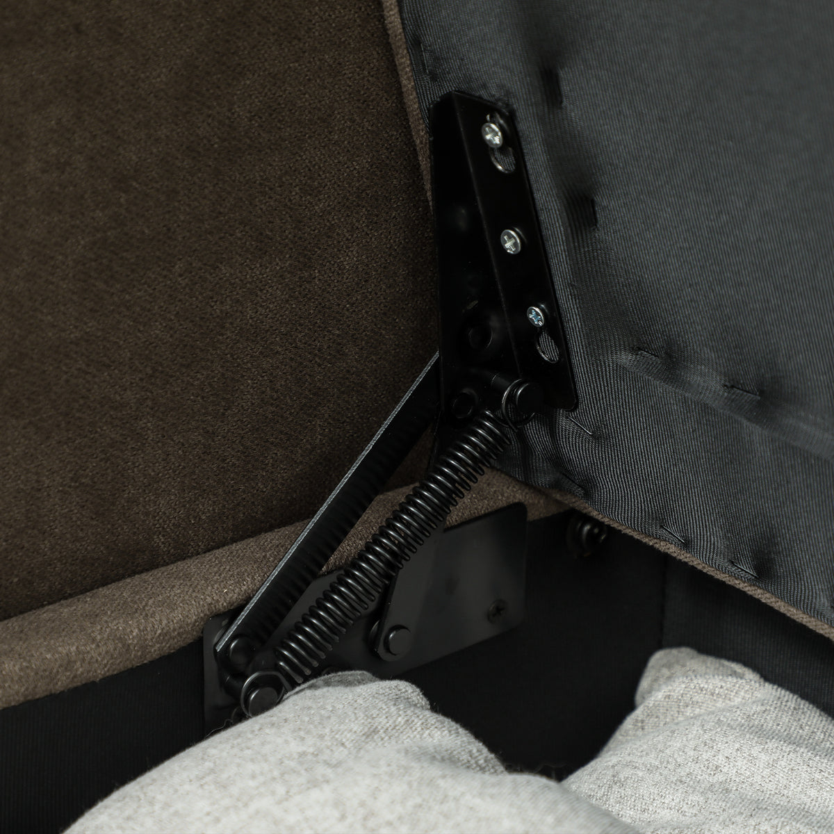 HOMCOM Zweisitzer-Sofa mit Stauraum, Polstersofa in Samtoptik mit Rückenkissen für Wohnzimmer, Schlafzimmer, Büro, Braun