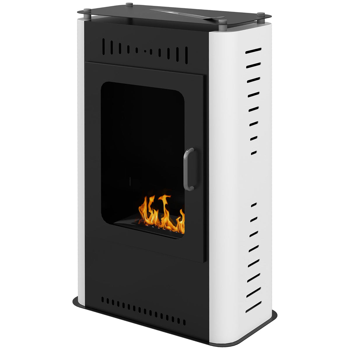 HOMCOM Standkamin mit 1,2L Tank, 3 Stunden Brenndauer, für 20 bis 25 m² 50 x 27 x 82 cm Schwarz